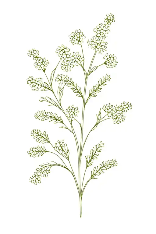 very tiny baby's breath flower pattern with NO leaves tattoo design idea