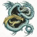twin dragons tattoo design idea