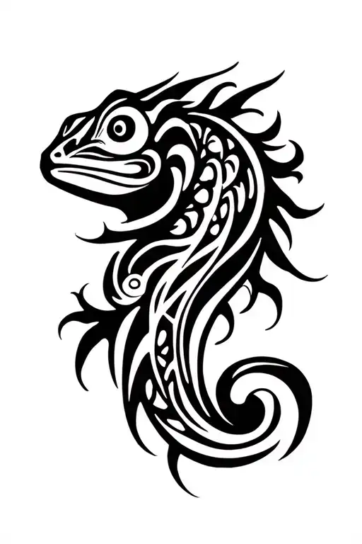 Tattoo tribal chameleon tattoo design idea
