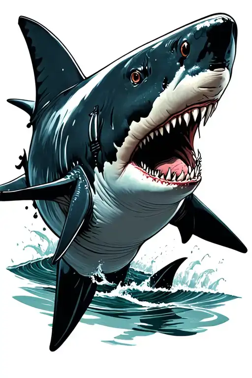 shark for dad tattoo design idea