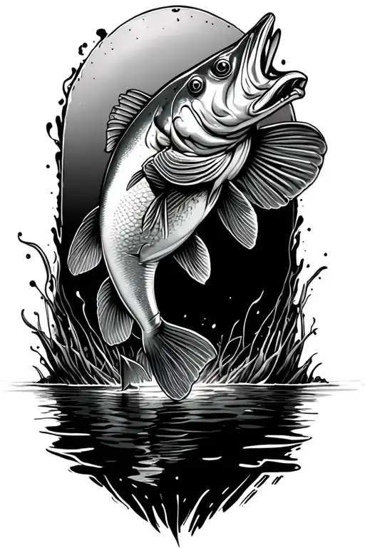 bass fishing tattoo design idea