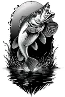 bass fishing tattoo design idea