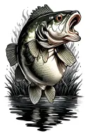 bass fishing tattoo design idea