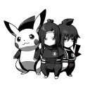 pikachu wearing anbu minato obito and itachi tattoo design idea