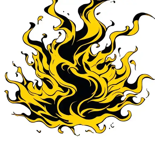 leg sleeve lightning yellow black smoke forming the shape tattoo design idea