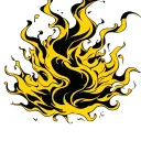 leg sleeve lightning yellow black smoke forming the shape tattoo design idea