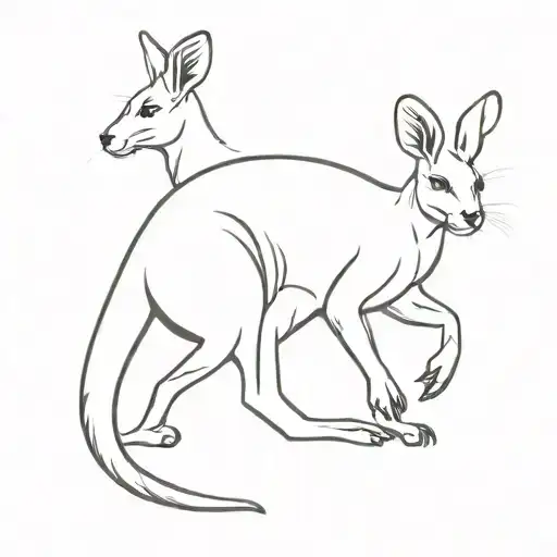 kangaroo tattoo design idea