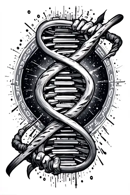 forearm that shows: power , binary, dna , universe, knowledge  tattoo design idea