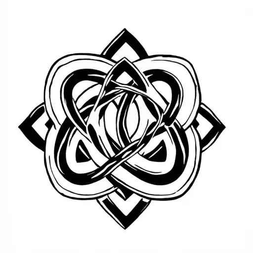 Celtic love knot intertwined tattoo design idea
