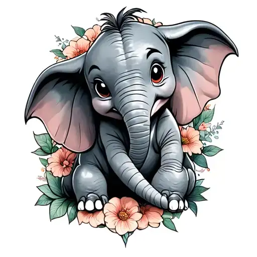 disney dumbo spine tattoo whimsical tattoo design idea