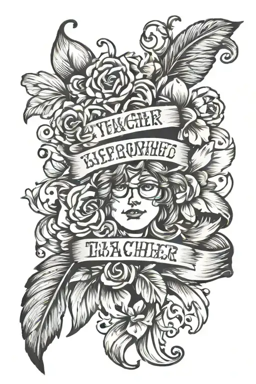 teacher inspirational quotes incorporated tattoo design idea