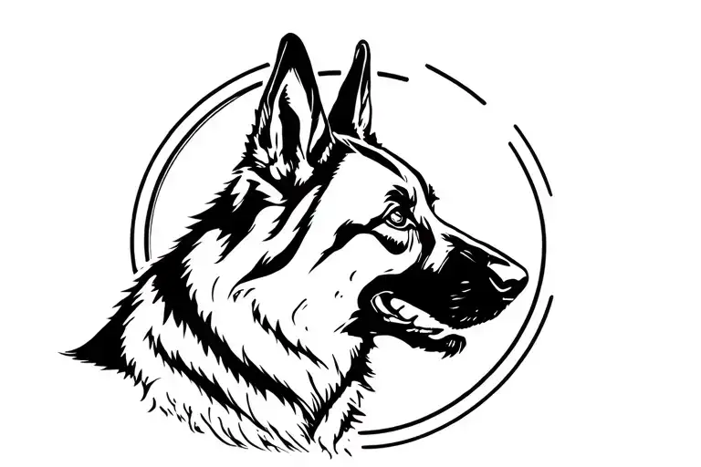 German Shepherd dog tattoo design idea