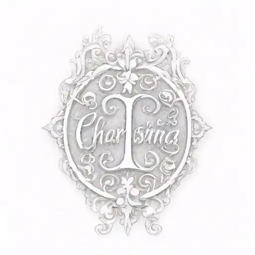 Tattoo of word "Charisma". Elegant script. Maybe have some of letters made up of words "Mariam" and "Chris" tattoo design idea