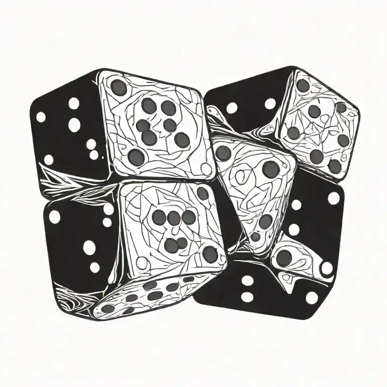 dice with number 2 display tattoo design idea