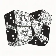 dice with number 2 display tattoo design idea