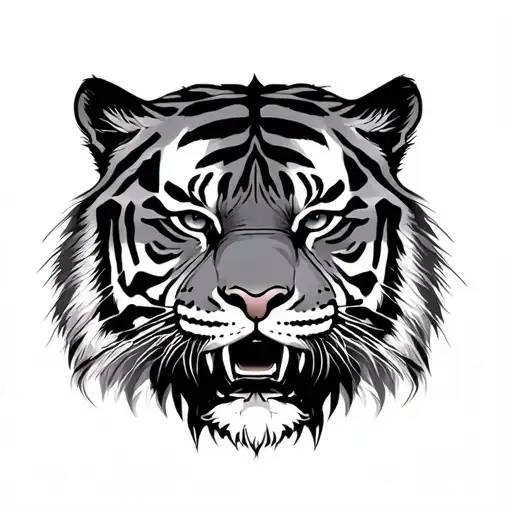 tiger and scar on the face tattoo design idea