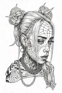 evil billie eilish tattoo design idea