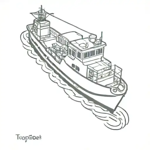 Tugboat tattoo design idea