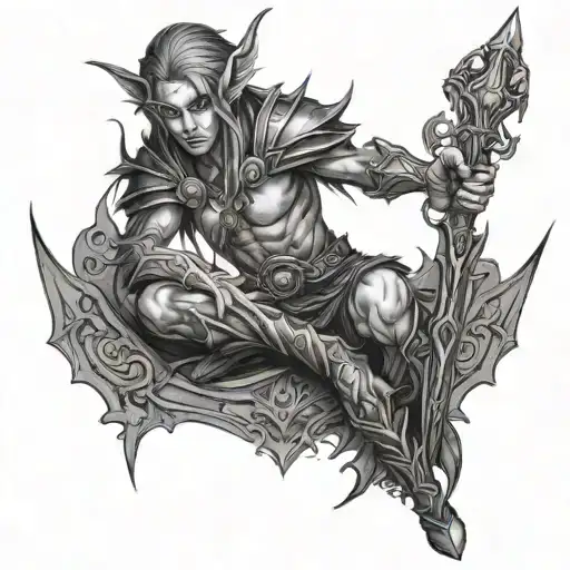 night elf tattoo design idea