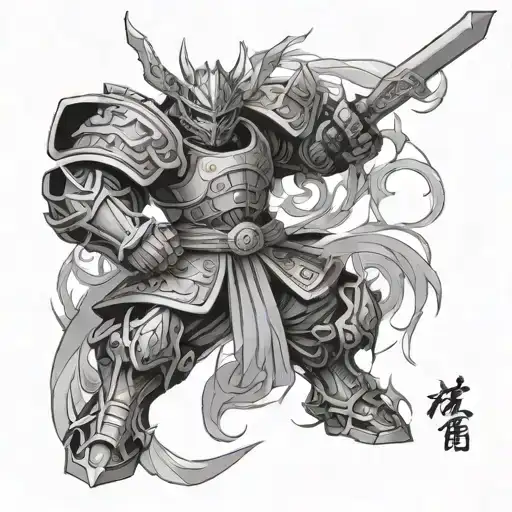yakuza gundam samurai tattoo design idea