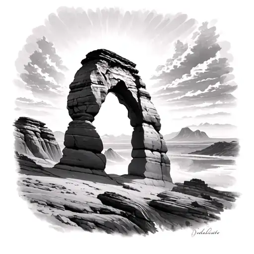 Delicate Arch tattoo design idea