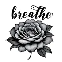 breathe word blessed tattoo design idea