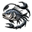 Fish scorpio tattoo design idea