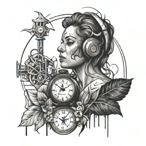 Tattoo with Spotify play with the song Lost Time tattoo design idea