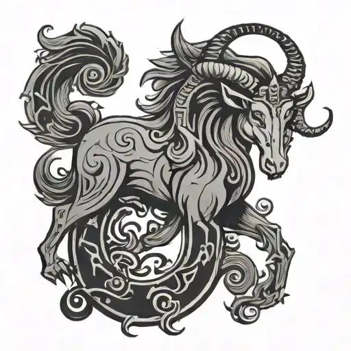 daksh, Capricorn zodiac sign tattoo design idea