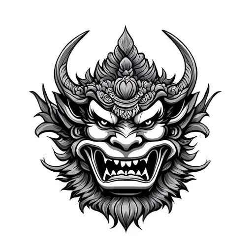 Barong Bali tattoo design idea
