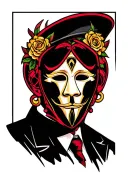 alcoholic anonymous mask inspired tattoo design idea