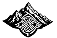 Celtic theme with mountain background  tattoo design idea