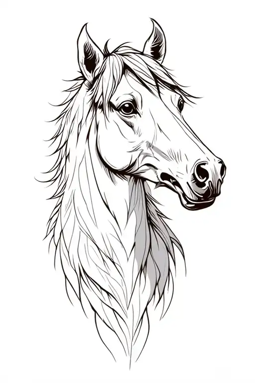 horse dog wild tattoo design idea