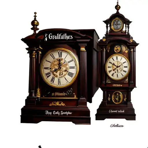 godfather clocks with my grandmas name on top and her death date and grandpas name and death date on bottom  tattoo design idea