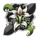 cross tattoo featuring calla lily tattoo design idea