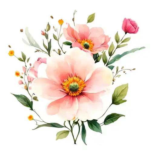 adoption symbol with march birth flowers tattoo design idea