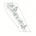 Change name to "Puentes" and add butterflies  tattoo design idea