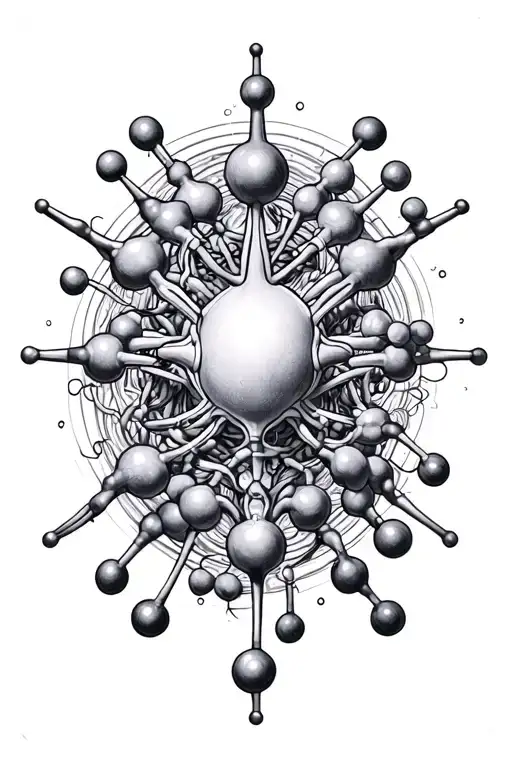 alex grey style dmt molecule surrounded tattoo design idea