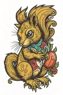 zombie squirrel tattoo design idea