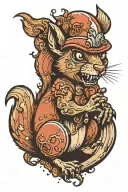 zombie squirrel tattoo design idea