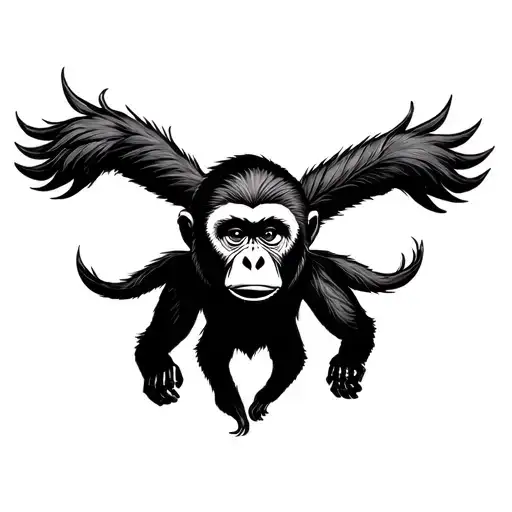 gibbon tattoo design idea