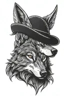 wolf like odin god's hat tattoo design idea