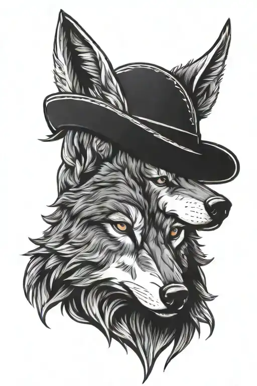 wolf like odin god's hat tattoo design idea
