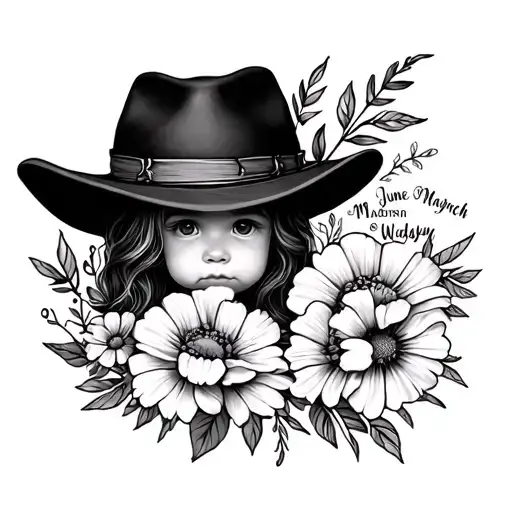 Include kids name, Madasyn and Waylon. Include their birth flowers, Madasyn born in March, Waylon born in June.  tattoo design idea