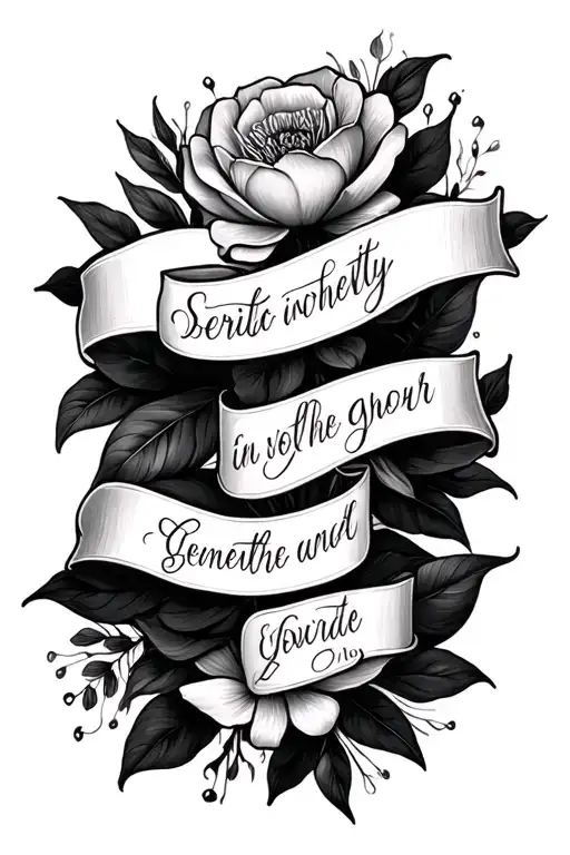 serenity prayer written in elegant script tattoo design idea