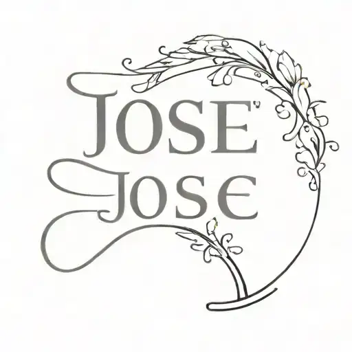 the name jose with a wine glass filled tattoo design idea