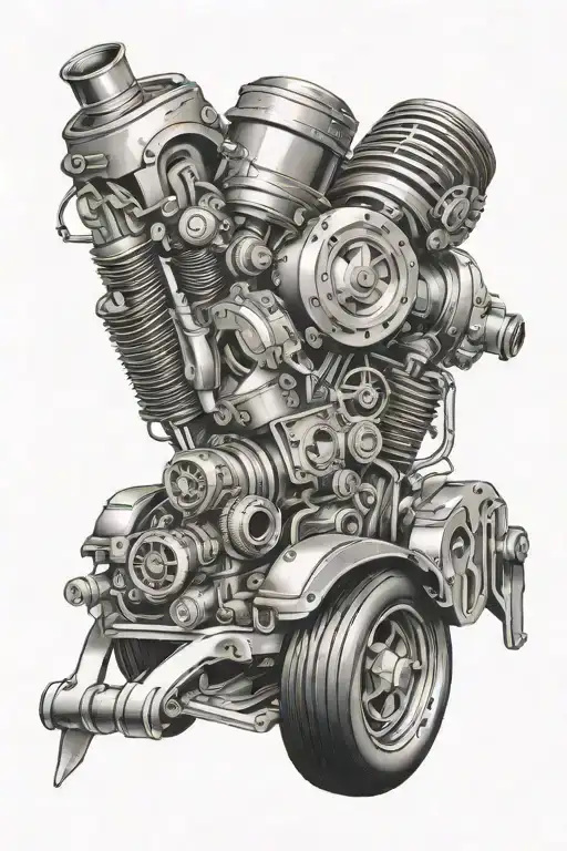 car parts tattoo design idea