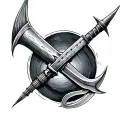 realistic Harpoon for thigh tattoo design idea