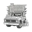1972 chevy k20 with license plate that says grizz tattoo design idea