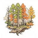 forest and aspen tree tattoo design idea
